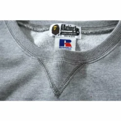 Hypeyourbeast BAPE X RUSSELL ATHLETIC Joint Pullover Long Sleeve Shirt 'GREY'