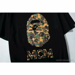 Hypeyourbeast BAPE X MCM Camouflage Ape Head Tee Shirt 'BLACK'