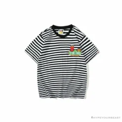 Hypeyourbeast Clothes BAPE Baby Milo Sesame Street Striped Tee Shirt 'BLACK'
