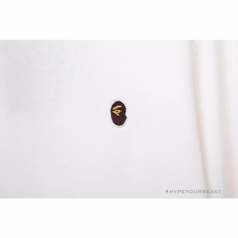 Hypeyourbeast BAPE Classic Ape Head Embroidered Long Sleeve Shirt 'WHITE' Clothes 4 Hypeyourbeast BAPE Classic Ape Head Embroidered Long Sleeve Shirt 'WHITE' Clothes