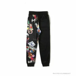 Hypeyourbeast BAPE Badge LOGO Sticker Style Stitching Pants