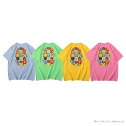 Hypeyourbeast Clothes BAPE Baby Milo Color Square Ape Head Tee Shirt 'PINK'