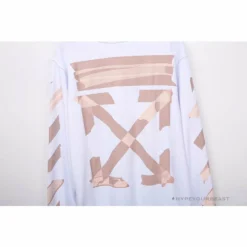 Hypeyourbeast OFF-WHITE Rubber Strip Arrow Long Sleeve Shirt 'WHITE' 11 Hypeyourbeast OFF-WHITE Rubber Strip Arrow Long Sleeve Shirt 'WHITE'