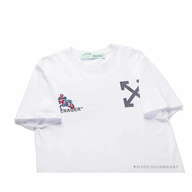 Hypeyourbeast T-Shirts OFF-WHITE Joint Running Mickey Mouse Arrow Tee Shirt 'WHITE' 3 Hypeyourbeast T-Shirts OFF-WHITE Joint Running Mickey Mouse Arrow Tee Shirt 'WHITE'
