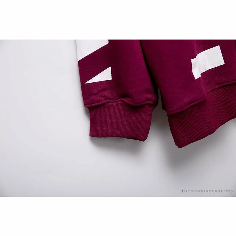 Hypeyourbeast OFF-WHITE Classic Basic Cotton Terry Long Sleeve Shirt 'WINE RED' Shirts 9 Hypeyourbeast OFF-WHITE Classic Basic Cotton Terry Long Sleeve Shirt 'WINE RED' Shirts