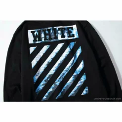 Hypeyourbeast OFF-WHITE Classic Wave Oil Painting Cotton Terry Long Sleeve Shirt 'BLACK' Shirts