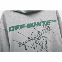 Hypeyourbeast Hoodies & Jackets OFF-WHITE Hand-Painted Utility Pole Worker Hoodie 'GREY'