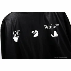 Hypeyourbeast OFF-WHITE 20FW New Logo Hooded Leather Jacket Black Hoodies & Jackets