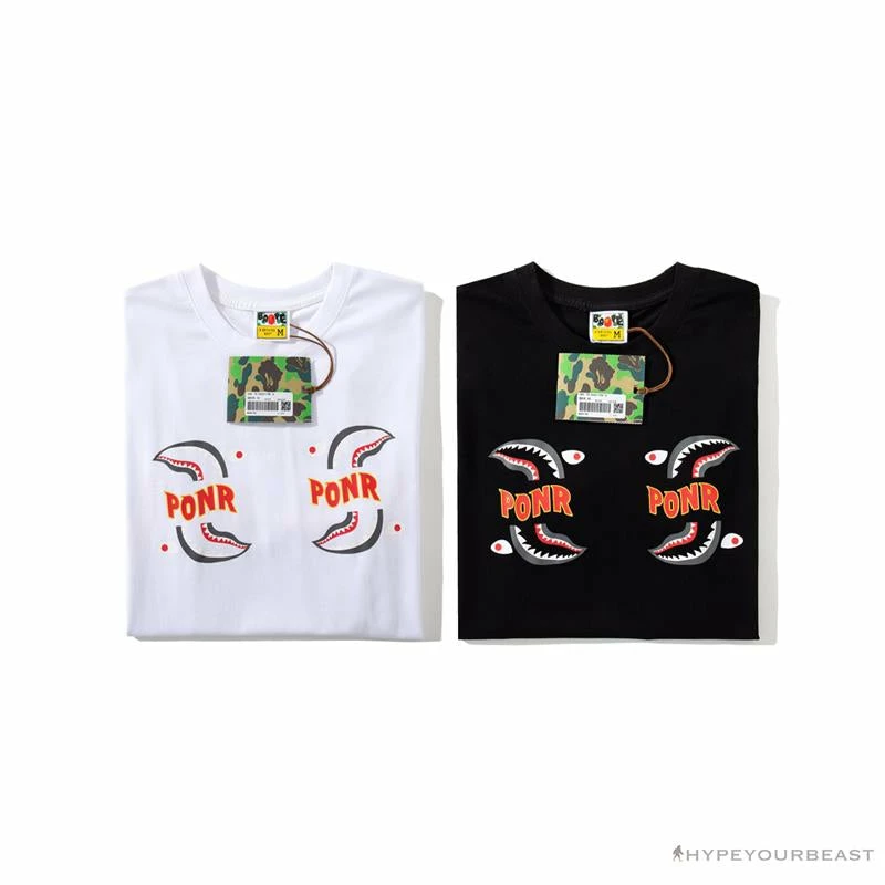Hypeyourbeast BAPE Shark Head PONR Tee Shirt 'BLACK' Clothes 12 Hypeyourbeast BAPE Shark Head PONR Tee Shirt 'BLACK' Clothes