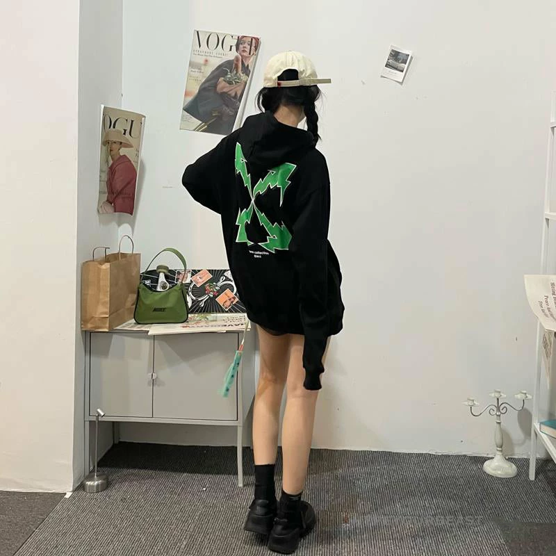 HypeYourBeast Hoodies & Jackets Off-White Green Hoodie - Black 18 HypeYourBeast Hoodies & Jackets Off-White Green Hoodie - Black