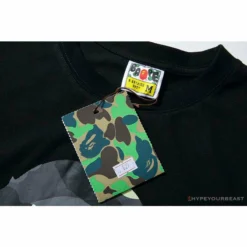 Hypeyourbeast Clothes BAPE Luminous Spots Camouflage Great Ape Man Black Head Cotton Short Sleeve Tee Shirt 'BLACK'