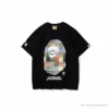 Hypeyourbeast BAPE Ape Man Head 28th Anniversary Camouflage Color Block Tee 'BLACK'