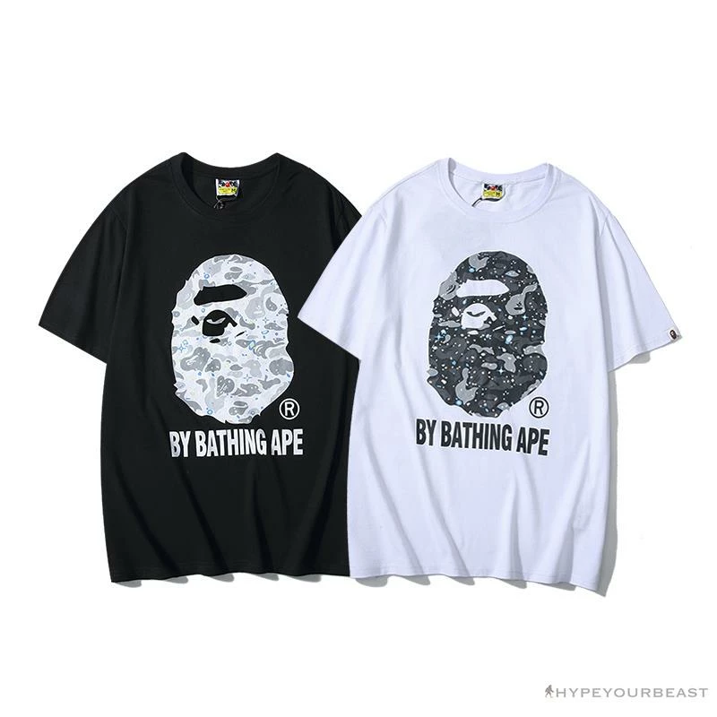 Hypeyourbeast Clothes BAPE Starry Sky Camouflage Luminous Great Ape Man Head Tee Shirt 'BLACK' 12 Hypeyourbeast Clothes BAPE Starry Sky Camouflage Luminous Great Ape Man Head Tee Shirt 'BLACK'