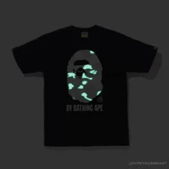 Hypeyourbeast Clothes BAPE Luminous Spots Camouflage Great Ape Man Black Head Cotton Short Sleeve Tee Shirt 'BLACK'
