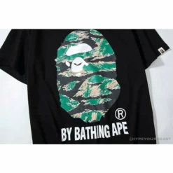Hypeyourbeast BAPE Tiger Pattern Camouflage Ape Initials Tee Shirt 'BLACK' Clothes