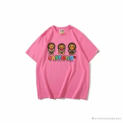 Hypeyourbeast Clothes BAPE Baby Milo Watermelon Little Monkey Tee Shirt 'PINK'