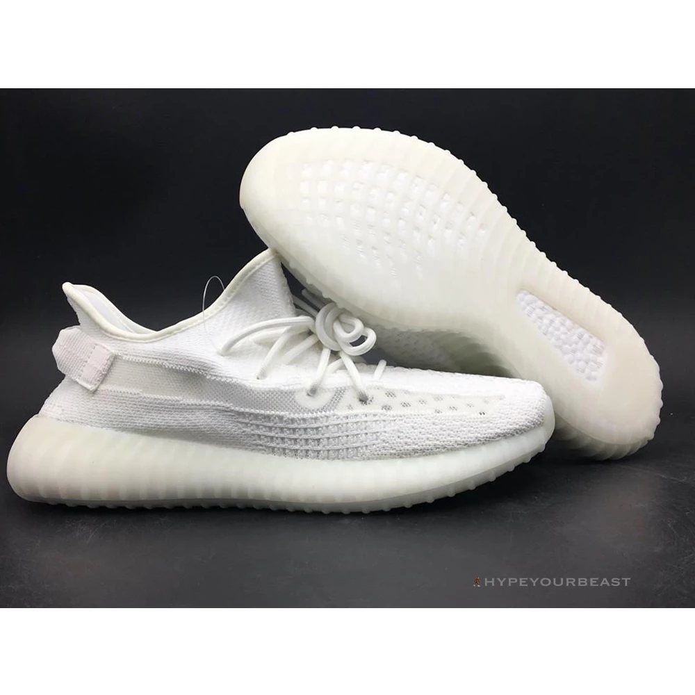 Hypeyourbeast Adidas Yeezy Boost 350 V2 White / White Translucent Stripe 1 Hypeyourbeast Adidas Yeezy Boost 350 V2 White / White Translucent Stripe