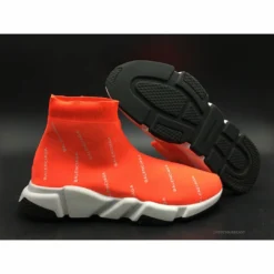 Hypeyourbeast BCG Sock Sneakers Logo Print Red / White Balenciaga