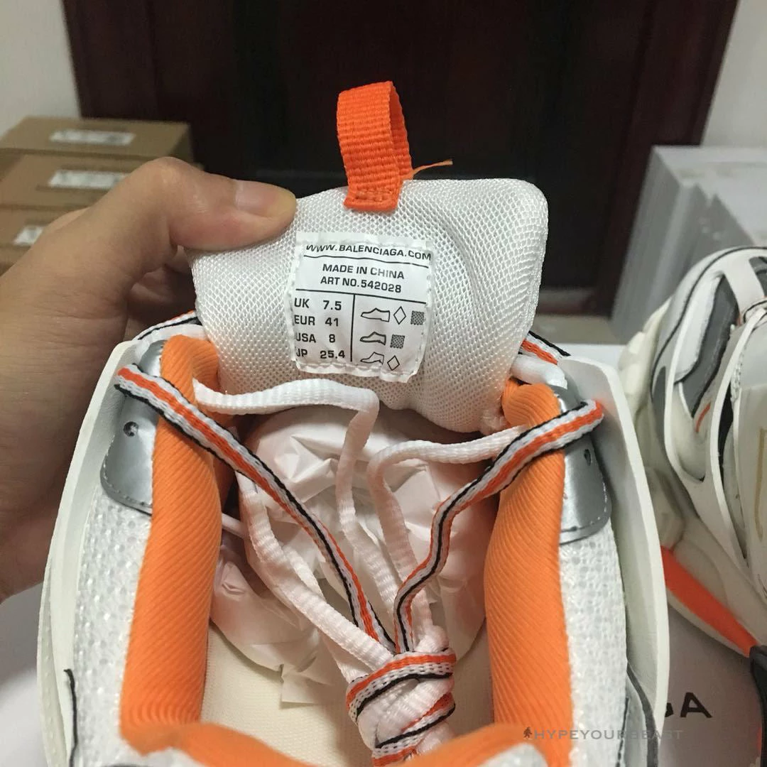 Hypeyourbeast BCG Track Sneakers White / Orange Balenciaga 8 Hypeyourbeast BCG Track Sneakers White / Orange Balenciaga