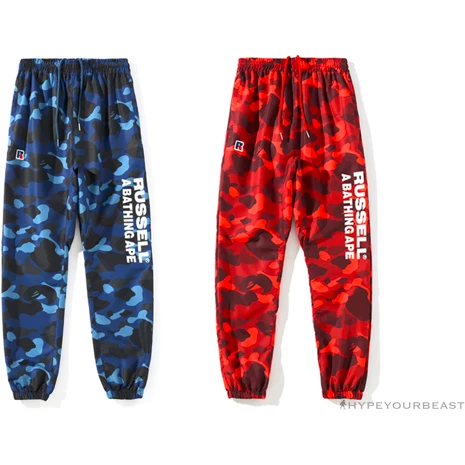 Hypeyourbeast Clothes BAPE X RUSSELL ATHLETIC Drawstring Camouflage Pants 'BLUE' 12 Hypeyourbeast Clothes BAPE X RUSSELL ATHLETIC Drawstring Camouflage Pants 'BLUE'