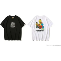 Hypeyourbeast BAPE Baby Milo Sesame Street Plain Tee Shirt 'WHITE' Clothes