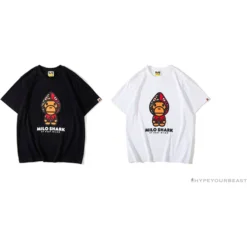 Hypeyourbeast BAPE Baby Milo Red Shark Hat Little Monkey Tee Shirt 'WHITE'