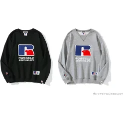 Hypeyourbeast BAPE X RUSSELL ATHLETIC Joint Pullover Long Sleeve Shirt 'BLACK' 5 Hypeyourbeast BAPE X RUSSELL ATHLETIC Joint Pullover Long Sleeve Shirt 'BLACK'