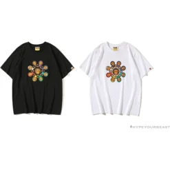 Hypeyourbeast BAPE Baby Milo Ring Colorful Kaleidoscope Tee Shirt 'BLACK' Clothes