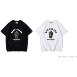 Hypeyourbeast Clothes BAPE Baby Shark Blue Shark Tee Shirt 'WHITE'