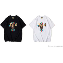Hypeyourbeast BAPE Baby Milo Color Letter Monkey Tee Shirt 'WHITE' Clothes