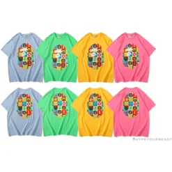 Hypeyourbeast Clothes BAPE Baby Milo Color Square Ape Head Tee Shirt 'GREEN'