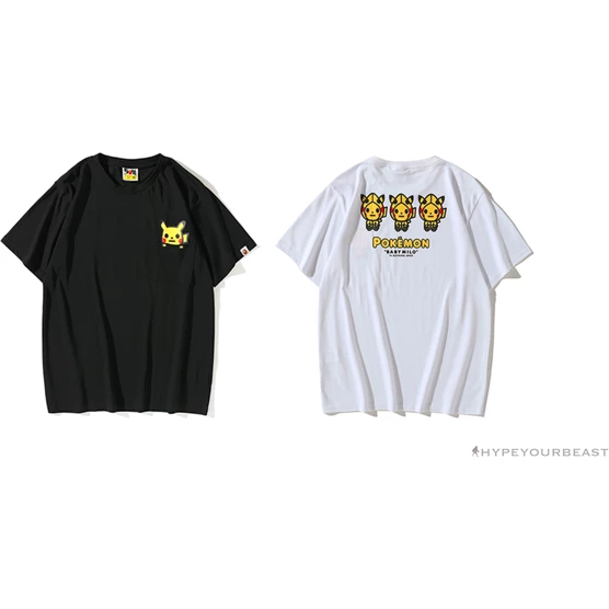 Hypeyourbeast Clothes BAPE Baby Milo Pocket Pikachu Tee Shirt 'WHITE' 6 Hypeyourbeast Clothes BAPE Baby Milo Pocket Pikachu Tee Shirt 'WHITE'