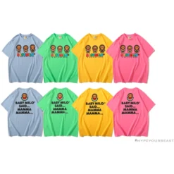 Hypeyourbeast Clothes BAPE Baby Milo Watermelon Little Monkey Tee Shirt 'BLUE'