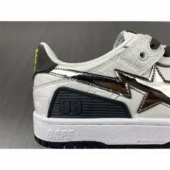 Hypeyourbeast Bape Sta Low Top Sneakers 'White Metallic Silver'