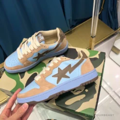 Hypeyourbeast Bape Sta Low Top Sneakers Clay Blue