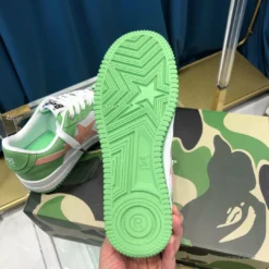 Hypeyourbeast Bape Sta Low Top Sneakers Green Pink