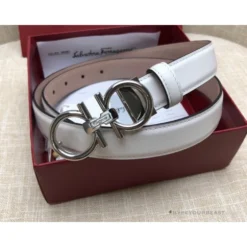 Hypeyourbeast SFG Men's Double G Leather White Belt Belts