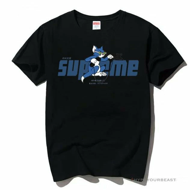 Hypeyourbeast T-Shirts Supreme Tee Shirt Tom & Jerry Black 1 Hypeyourbeast T-Shirts Supreme Tee Shirt Tom & Jerry Black