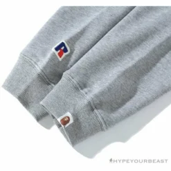Hypeyourbeast BAPE X RUSSELL ATHLETIC Joint Pullover Long Sleeve Shirt 'GREY'