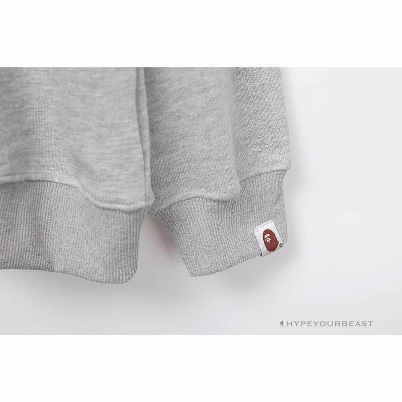 Hypeyourbeast BAPE Classic Ape Head Embroidered Long Sleeve Shirt 'GREY' 8 Hypeyourbeast BAPE Classic Ape Head Embroidered Long Sleeve Shirt 'GREY'