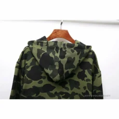 Hypeyourbeast Clothes BAPE X Bathing Ape Head Camouflage Hoodie 'GREEN'