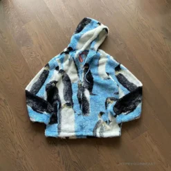 HypeYourBeast Supreme Penguins Hooded Fleece Jacket Blue Hoodies & Jackets 12 HypeYourBeast Supreme Penguins Hooded Fleece Jacket Blue Hoodies & Jackets