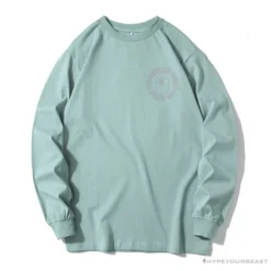 Hypeyourbeast BAPE APES TOGETHER English Alphabet Ape Head Long Sleeve Shirt 'MINT GREEN' Clothes
