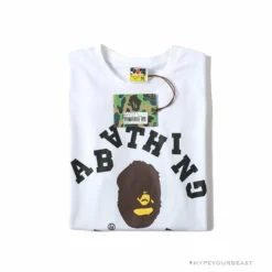 Hypeyourbeast BAPE Messy Letters Upside Down Little Ape Head Tee Shirt 'WHITE'