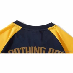 Hypeyourbeast Clothes BAPE Japanese Ninja Ape Man Raglan Sleeve Color Block Tee Shirt 'YELLOW'