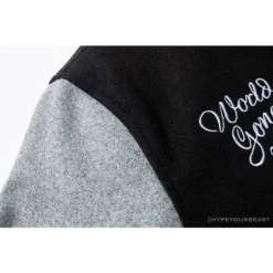 Hypeyourbeast BAPE Embroidered STA Star Stitched Woolen Baseball Jacket 'BLACK'