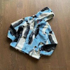 HypeYourBeast Supreme Penguins Hooded Fleece Jacket Blue Hoodies & Jackets 11 HypeYourBeast Supreme Penguins Hooded Fleece Jacket Blue Hoodies & Jackets