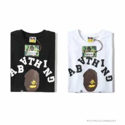 Hypeyourbeast BAPE Messy Letters Upside Down Little Ape Head Tee Shirt 'WHITE'