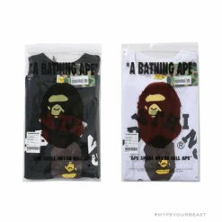 Hypeyourbeast BAPE Messy Letters Upside Down Little Ape Head Tee Shirt 'WHITE'