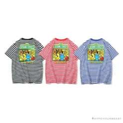 Hypeyourbeast BAPE Baby Milo Sesame Street Striped Tee Shirt 'RED'